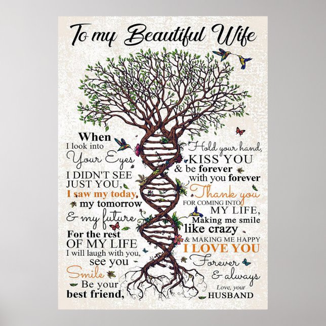 Poster Esposa Arte Para Minha Linda Esposa (Frente)
