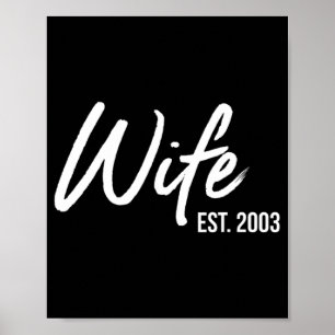 Poster Esposa de 20 de Aniversário no Est 2003 T-shirt.pn