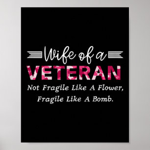 Poster Esposa De Militar Veterano Não Frágil Como Um Flux