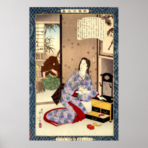 Poster Esposa Devotada Chiyo Mizuno Toshikata 1902