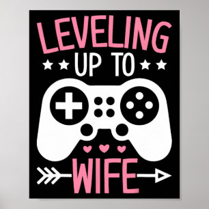 Poster Esposa Gamer Mãe Subindo de Nível para Noiva Gamer