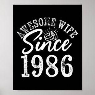 Poster Esposa Incrível Desde 1986 Aniversário Do Marido F