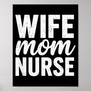 Poster Esposa mãe enfermeira tipografia angustiado dia da