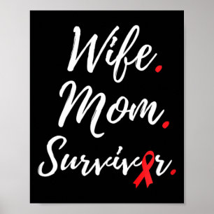 Poster Esposa Mãe Sobrevivente Conscientização sobre Cânc