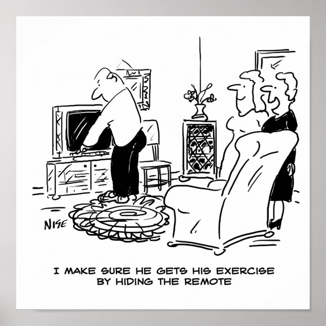 Poster Esposa Oculta o controle remoto da TV (Frente)