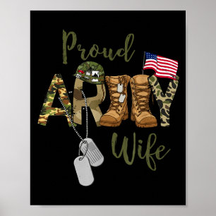 Poster Esposa orgulhosa do exército esposa militar com et