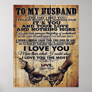 Poster Esposa Para Minha Letra Marido Marido Adorável