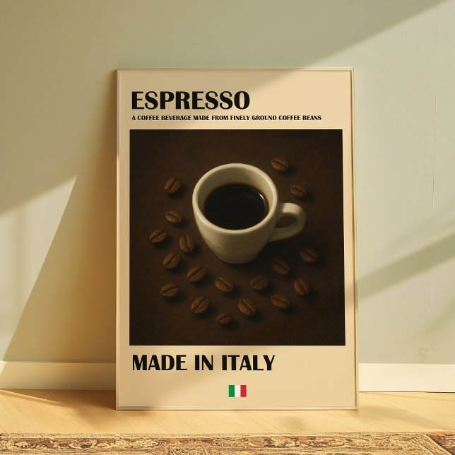 Poster Espresso - Arte de Parede do Bar de Café Italiano (Criador carregado)
