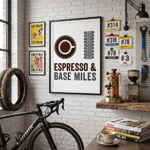 Poster Espresso e Base Miles Ciclista Amante do Café