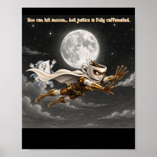 Poster Espresso Enforcer vs. Pillow Monster