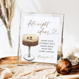 Poster Espresso Martini Date Night Ideas Sign