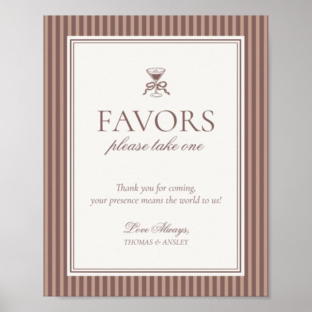 Poster Espresso Martini Love Brewing Wedding Favors Sign (Frente)