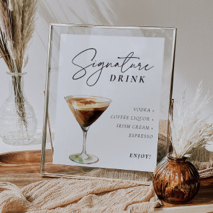 Poster Espresso Martini - Sinal de Assinatura Bebida