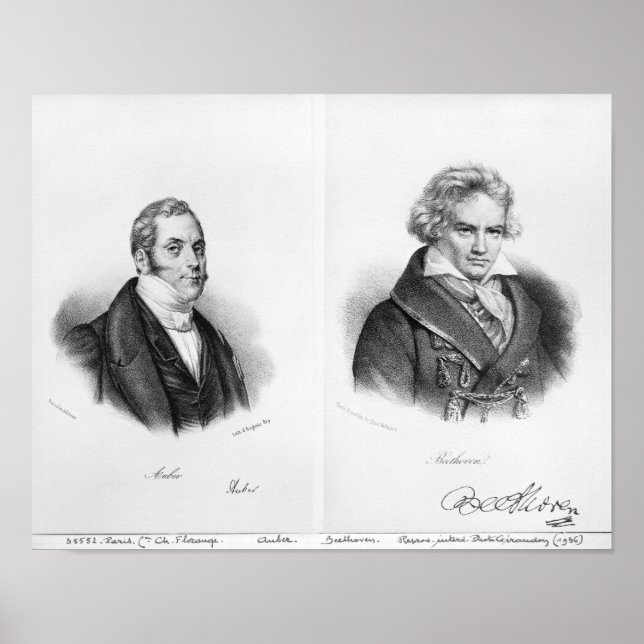 Poster Esprit Auber e Ludwig van Beethoven (Frente)