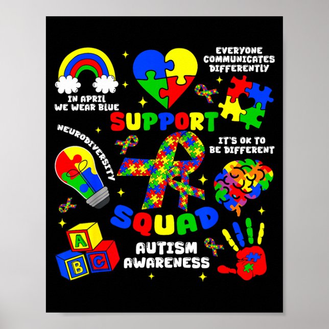 Poster Esquadra de apoio peças do quebra-cabeça da consci (Frente)