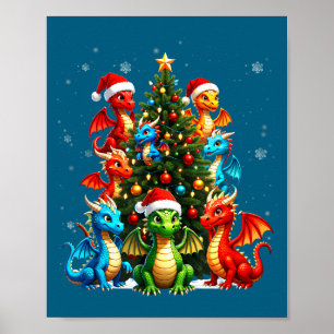 Poster Esquadrão da Árvore de Natal do Dragão Chapéu de P