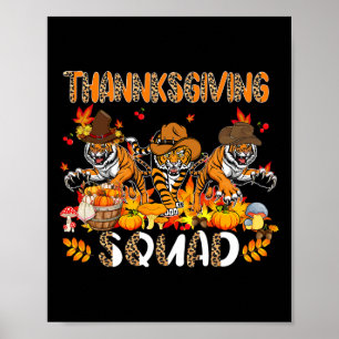 Poster Esquadrão de Ação de Graças Leopardo Três Tigres d