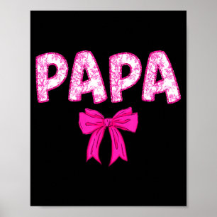 Poster Esquadrão de aniversário do papai laço rosa famíli