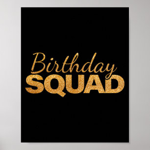 Poster Esquadrão de Aniversário Legal Divertido Equipe de