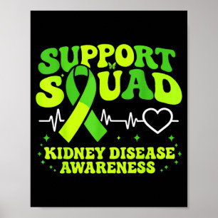 Poster Esquadrão de apoio ao guerreiro do rim laço verde