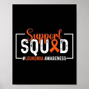 Poster Esquadrão de Apoio Fita Laranja Leucemia Câncer de