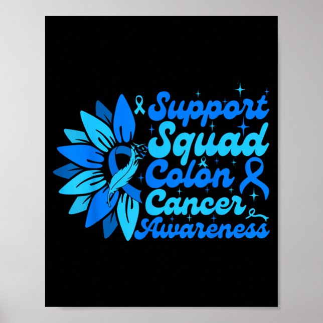 Poster Esquadrão de Apoio Girassol Cólon Azul Câncer (Frente)