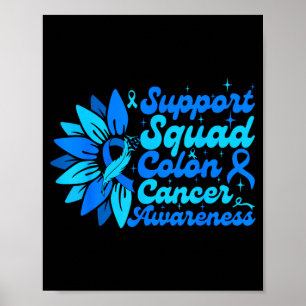 Poster Esquadrão de apoio girassol cólon azul câncer