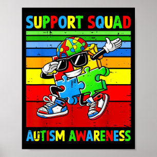 Poster Esquadrão de Apoio para Autismo de Homens Mulheres