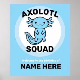 Poster Esquadrão de Axolote fofo engraçado personalizável