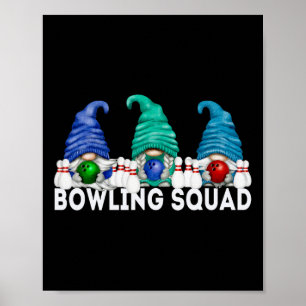 Poster Esquadrão de Boliche de Gnomo Engraçado Para Famíl