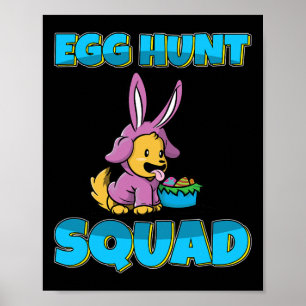 Poster Esquadrão de Caça a Ovos Cachorro Bonito Filhote C