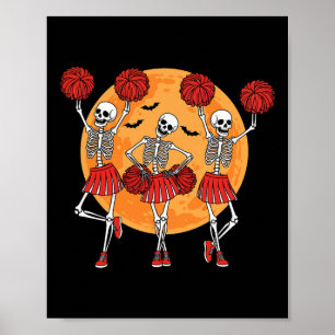 Poster Esquadrão de Cheerleading de Esqueleto no Hallowee