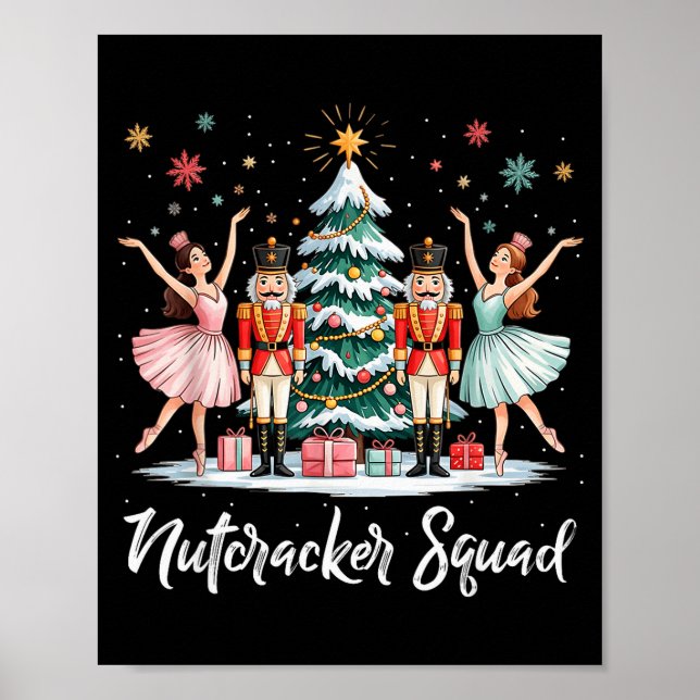 Poster Esquadrão de Dança de Ballet Nutcracker de Natal M (Frente)