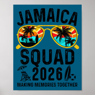 Poster esquadrão de férias na Jamaica 2026 viagem familia