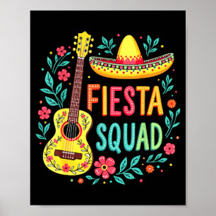 Poster Esquadrão de festa combinando festa mexicana cinco