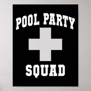 Poster Esquadrão de festa de piscina fofo papai cruzeiro