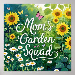 Poster Esquadrão de Jardim mãe_Girassóis Assoa Borboletas