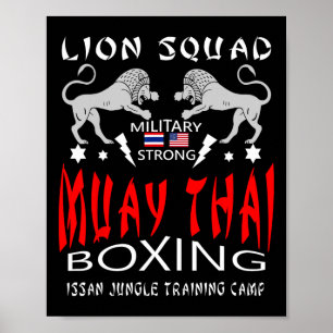 Poster Esquadrão de Leão de Muay Thai Boxe Militar