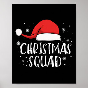 Poster Esquadrão de Natal Chapéu de Papai Noel Vermelho C