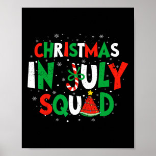 Poster Esquadrão de Natal em Julho Festa de Verão Diverti