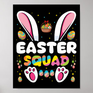 Poster Esquadrão de Páscoa Caça a Ovos Coelho Grupo Combi