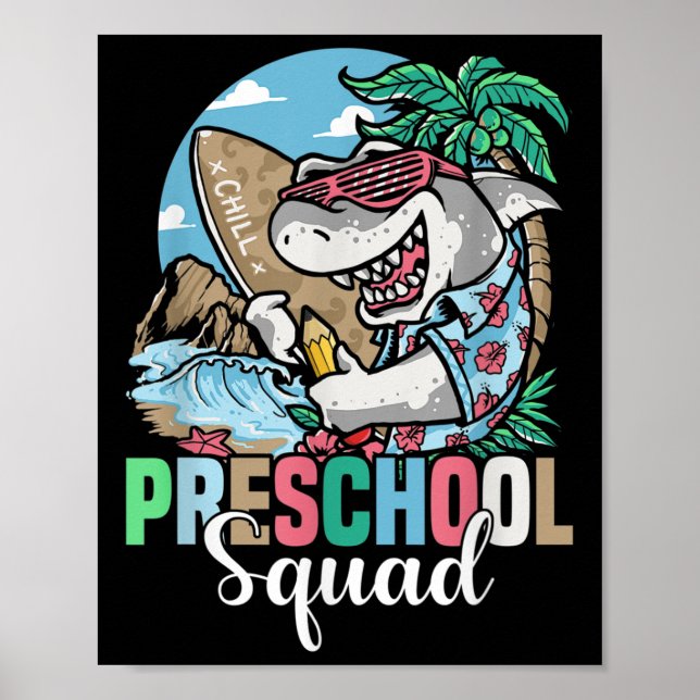Poster Esquadrão de Pré-Escola De Volta à Escola Funny Sh (Frente)