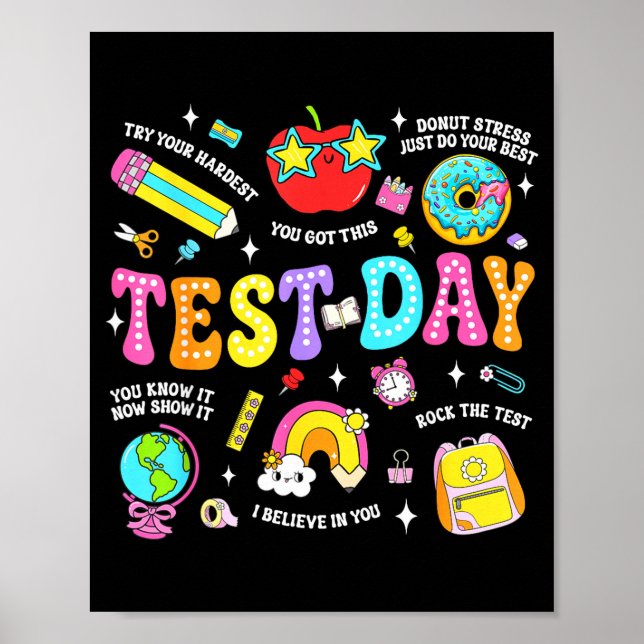 Poster Esquadrão de professor aluno dia de teste fofo esc (Frente)