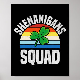Poster Esquadrão de Travessuras Shamrocks Irlandês Divert