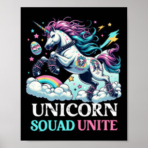 Poster Esquadrão de Unicórnio de Punk Rock Feminino Une-s