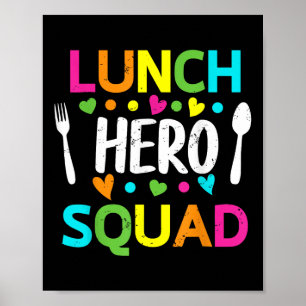 Poster Esquadrão Divertido da Heroína do Almoço Trabalhad