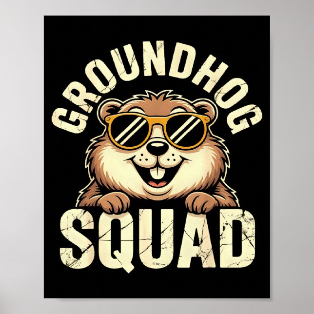 Poster Esquadrão do Groundhog 2026 Feliz Dia do Groundhog (Frente)