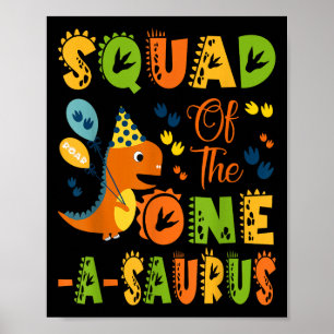 Poster Esquadrão Do primeiro aniversario De Um Ssauro Din