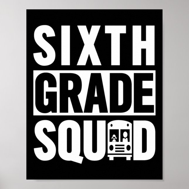 Poster Esquadrão do sexto ano (escola 6 - Texto branco) (Frente)