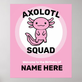 Poster Esquadrão engraçado e fofo de Axolote personalizáv
